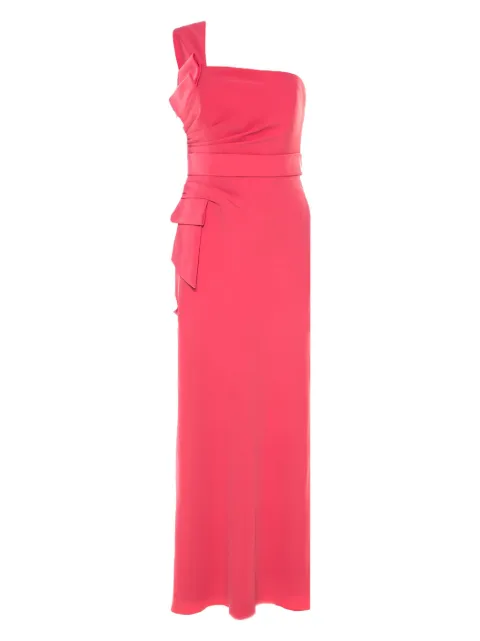 Armani Vintage pleated bow one-shoulder dress Red 182125