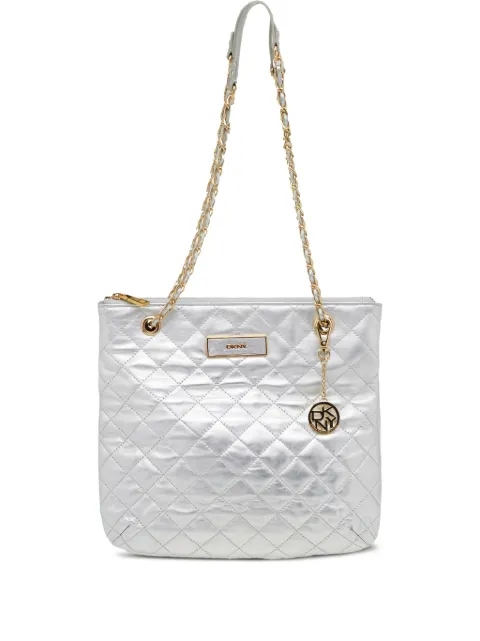 DKNY Vintage Pre-Owned quilted shoulder bag Silver 525138