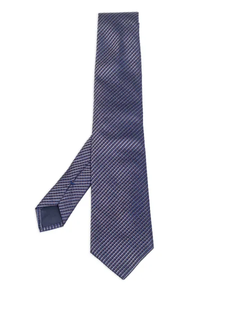 BOSS Pre-owned striped silk tie Blue 541266