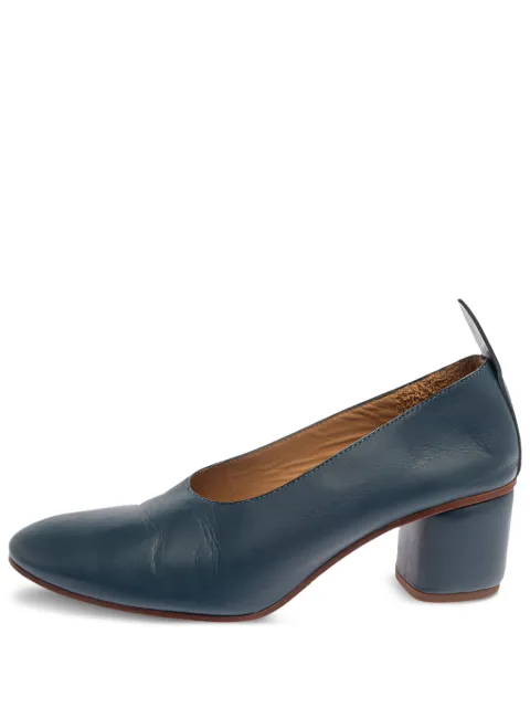 JOSEPH 60mm block-heel leather pumps Blue 340032