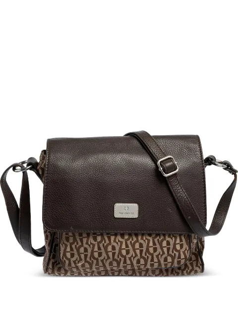 Aigner Vintage pre-owned monogrammed flap shoulder bag Brown 440436
