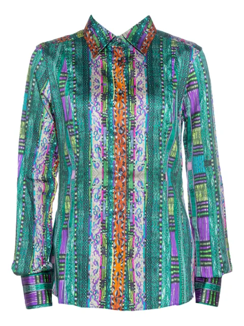Etro Pre-Owned abstract-print shirt Green 326166