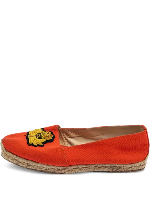 Christian Louboutin Pre-Owned embroidered flat espadrilles Orange 404266