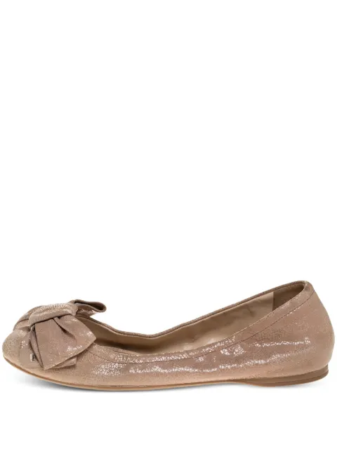 Prada Pre-Owned bow-embellished ballet flats Neutrals 318092