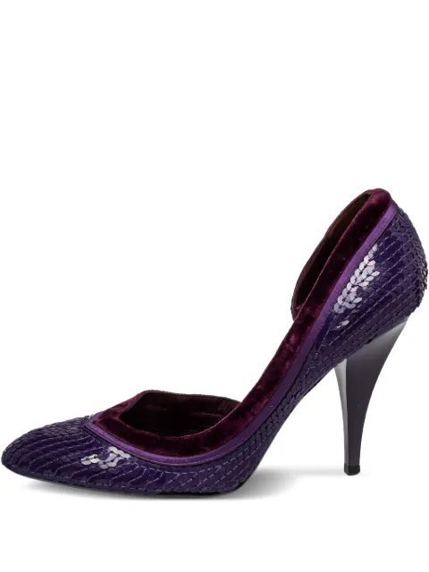 Gucci Pre-Owned 105mm leather pumps Purple 413950