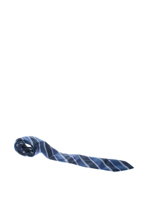 Ermenegildo Zegna Vintage silk striped tie Blue 119148