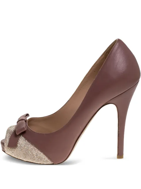 Valentino Garavani Pre-Owned 120mm peep-toe pumps Brown 279457