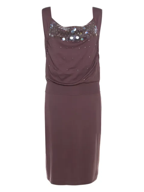 Escada Pre-Owned 2015s sleeveless sequin-embellished dress Brown 201521