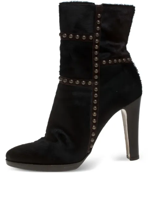 Le Silla Pre-owned 105mm studded boots Brown 386034