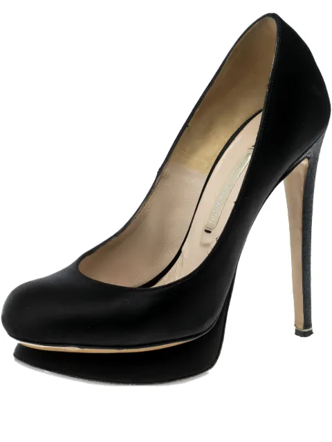 Nicholas Kirkwood 125mm satin platform pumps Black 137468