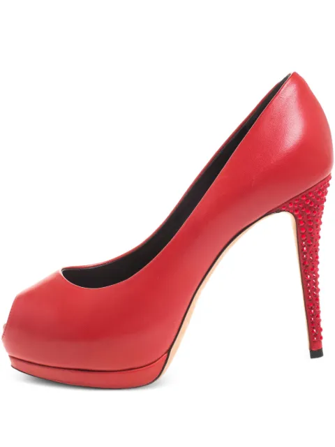 Giuseppe Zanotti Vintage pre-owned 115mm leather peep-toe pumps Red 258257