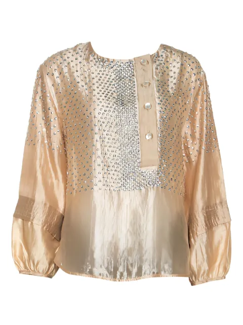 Stella McCartney Pre-Owned balloon sleeves sequins blouse Neutrals 250949
