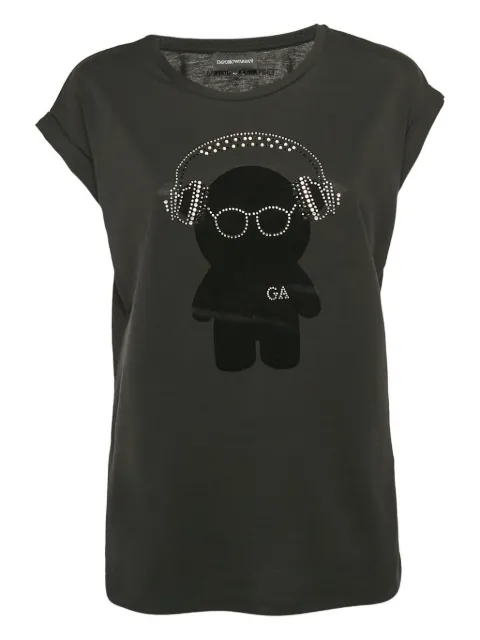 Emporio Armani Pre-Owned rhinestone T-shirt Black 1058768