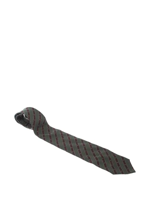 Giorgio Armani Pre-Owned striped silk tie Green 228100
