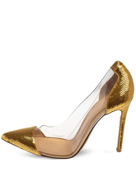 Gianvito Rossi 2024 105mm sequinned pumps Gold 425834