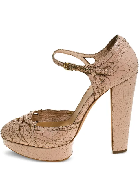 Miu Miu Pre-Owned 135mm cracked-effect heeled pumps Pink 241504