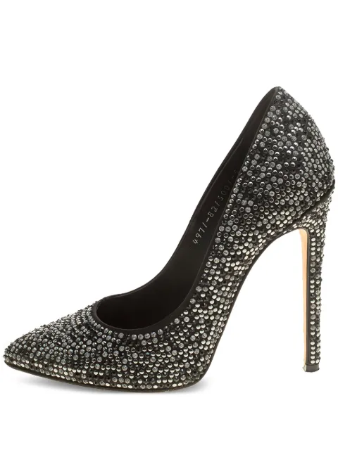 Gina 125mm crystal pointed-toe pumps Black 141878