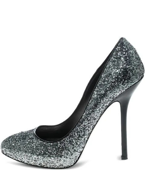 Miu Miu Pre-Owned 130mm glittered pumps Metallic 151058