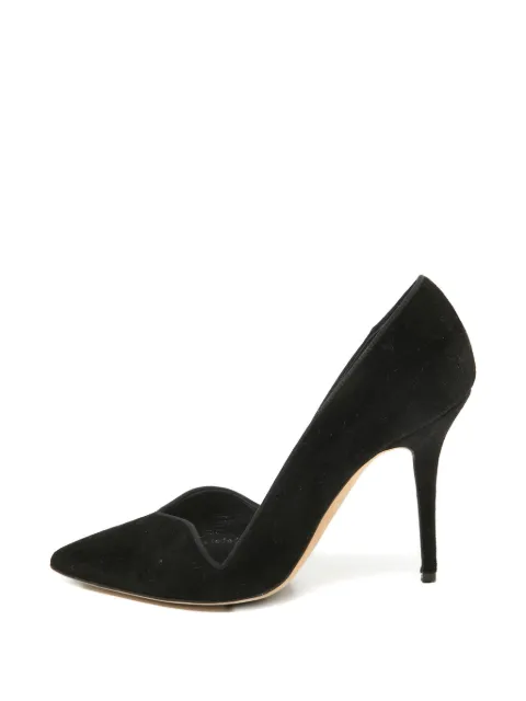 Manolo Blahnik 100mm velvet pointed-toe pumps Black 1082167