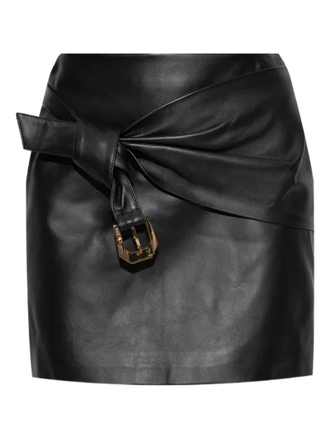 Versace leather draped skirt Black 10203291A14722
