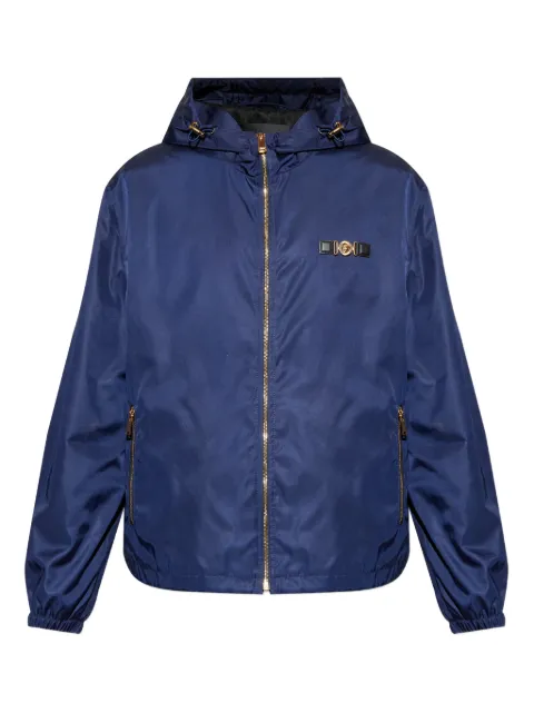 Versace hooded zip-up bomber jacket Blue 10206851A02928