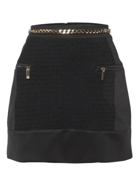 Elisabetta Franchi pre-owned textured high-waist mini skirt Black 1075425