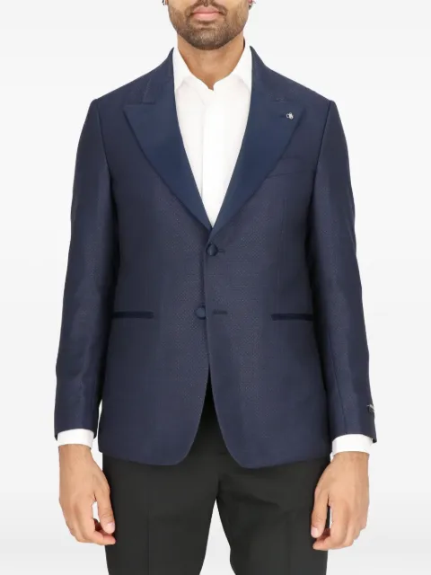 Scotch & Soda textured shawl-lapel jacket Blue DJMP03260011F