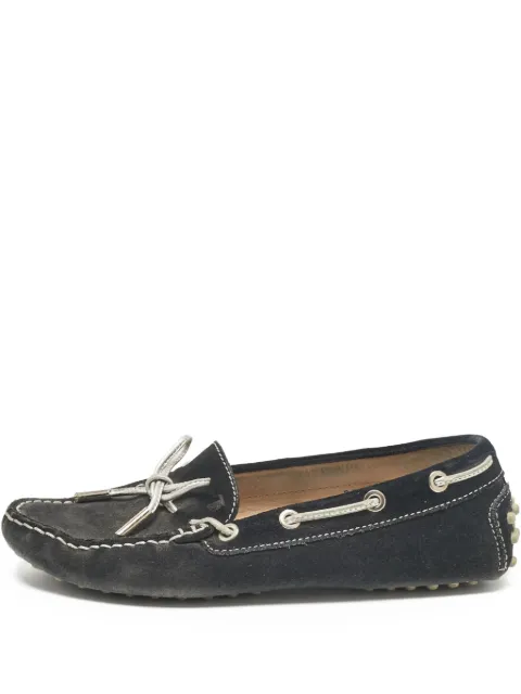 Tod's Vintage suede boat shoes Blue 1044241