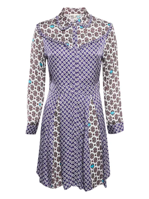 Maje pre-owned floral-print shirt mini dress Purple 1048162