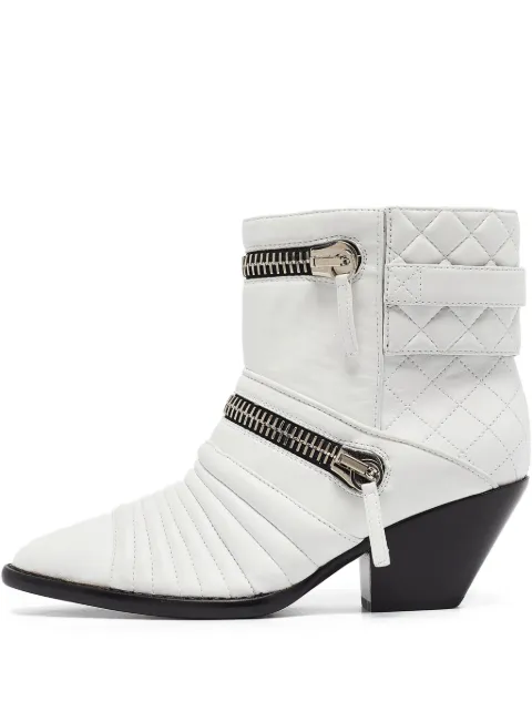 Giuseppe Zanotti Vintage 65mm quilted zip-detail ankle boots White 1041829