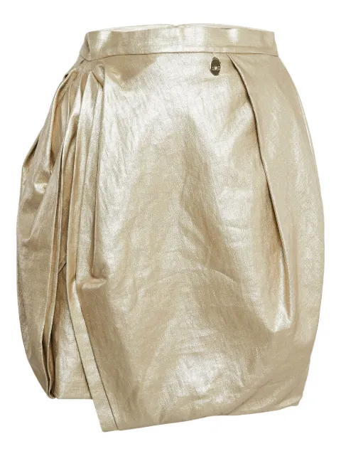 Elisabetta Franchi linen mini skirt Gold 1040801