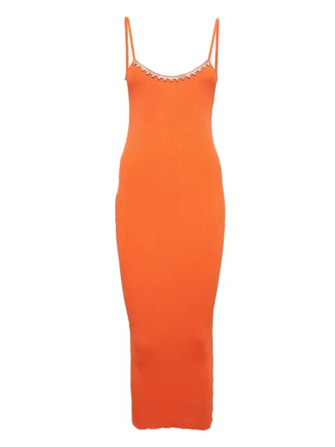 AREA Pre-Owned crystal-embellished dress Orange 1025379