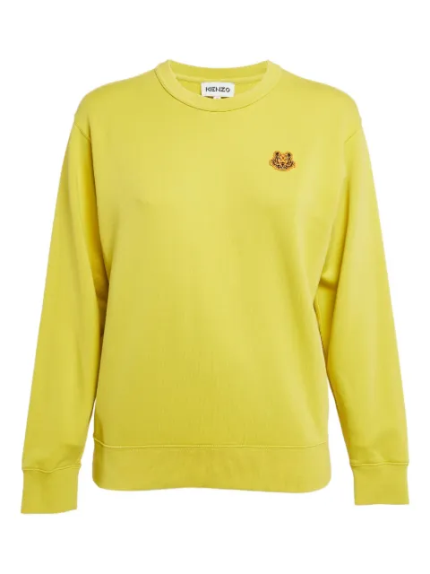 Kenzo Pre-Owned Tiger Head-appliqué sweatshirt Yellow 1038264