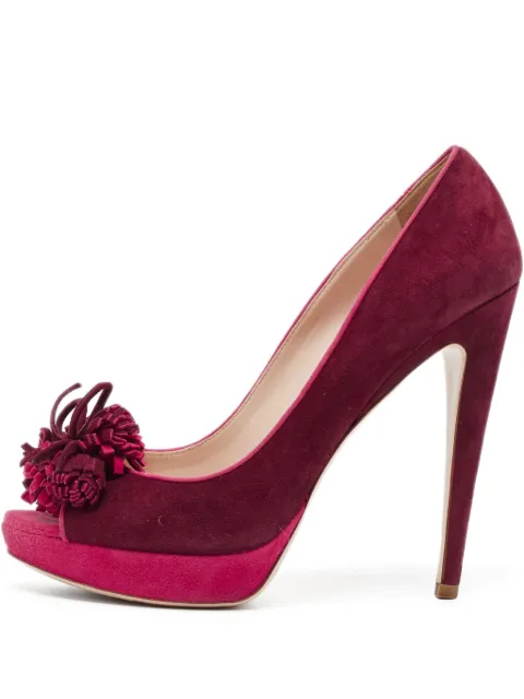 Miu Miu Pre-Owned 155mm leather heeled sandals Red 1032150