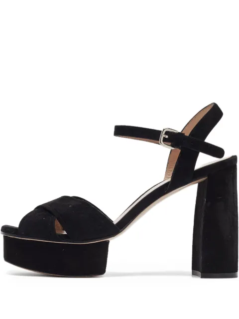 Stuart Weitzman suede heeled sandals Black 1024878