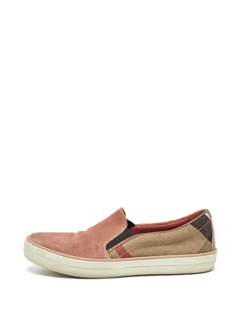 Burberry Pre-Owned check-pattern suede sneakers Pink 1015493