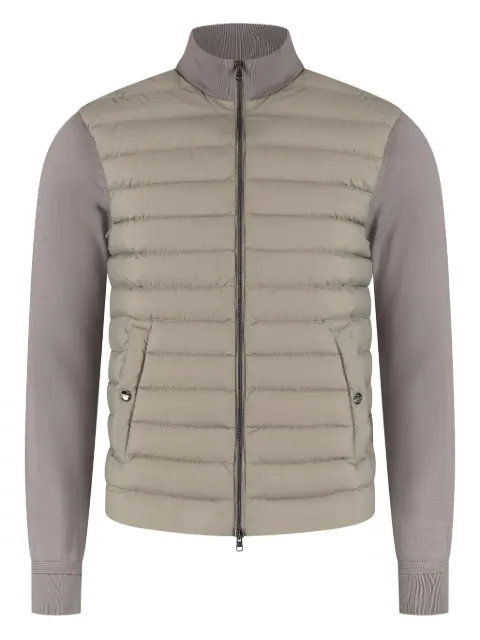 Herno zip-up padded-panel cardigan Grey MP000128U700252600