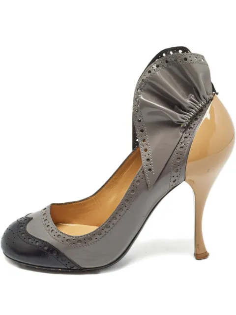 Miu Miu Pre-Owned 95mm leather heeled pumps Grey 1013241