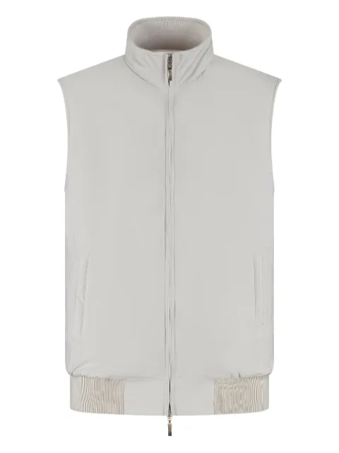 Doriani Cashmere zip-up gilet Neutrals A422137C64114