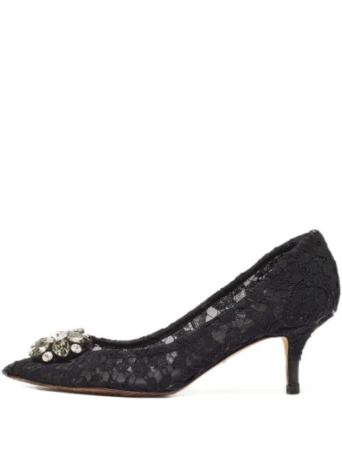 Dolce & Gabbana Pre-Owned 70mm mesh pumps Black 1003744