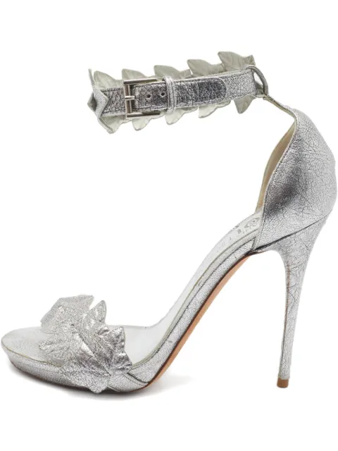 Alexander McQueen Pre-Owned 110mm leather heeled sandals Silver 1008989