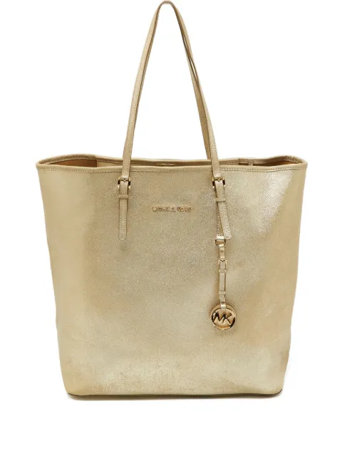 Michael Kors Vintage pre-owned logo-charm silk tote bag Neutrals 1011813