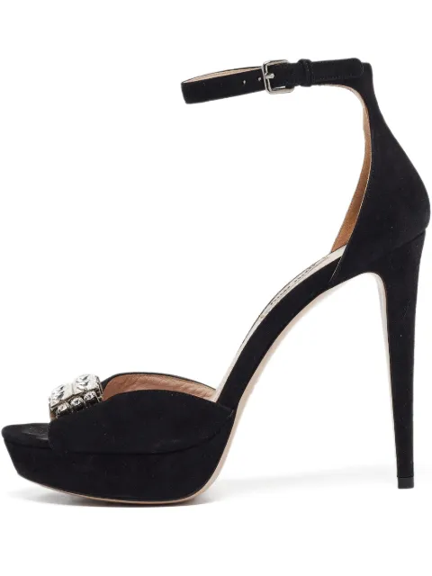 Miu Miu Pre-Owned 130mm leather heeled sandals Black 1040916