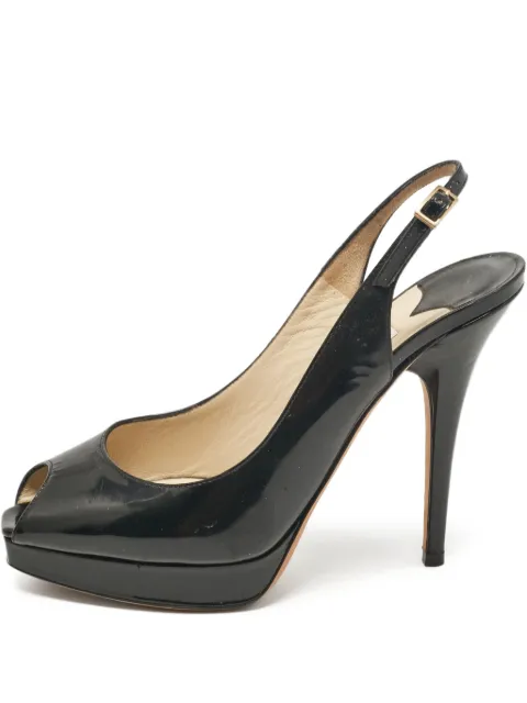 Jimmy Choo Pre-Owned 120mm leather heeled sandals Black 1037102