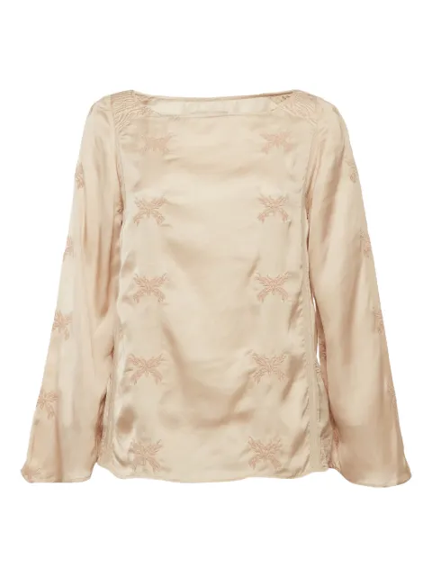 Zadig&Voltaire pre-owned embroidered bell-sleeve blouse Neutrals 1042980