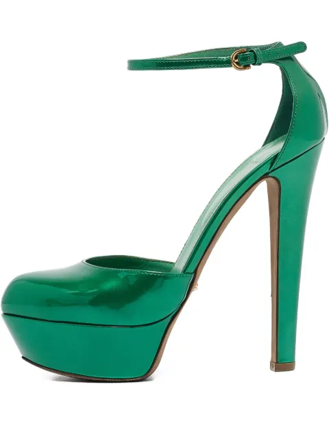 Sergio Rossi Vintage leather heeled sandals Green 1022462