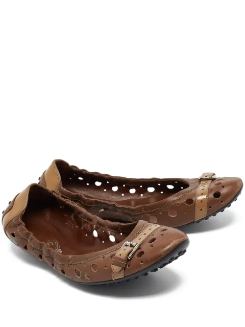 Tod's Vintage Pre-owned leather ballet flats Brown 1003001