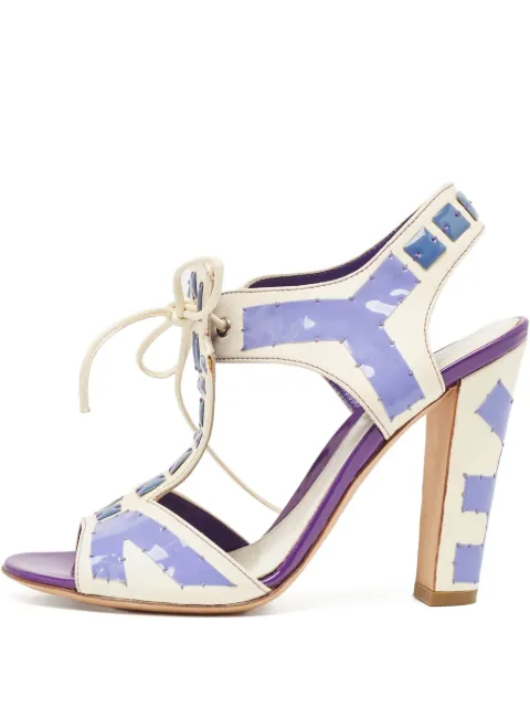 Sergio Rossi Vintage 105mm leather heeled sandals White 1002140