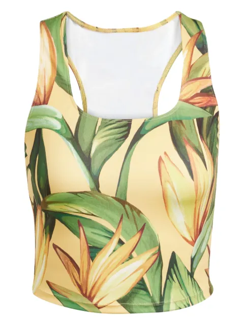 FARM Rio floral-print racer top Yellow JD6306