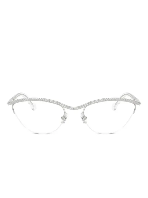Swarovski Eyewear crystal-embellished cat-eye glasses Silver SK1026